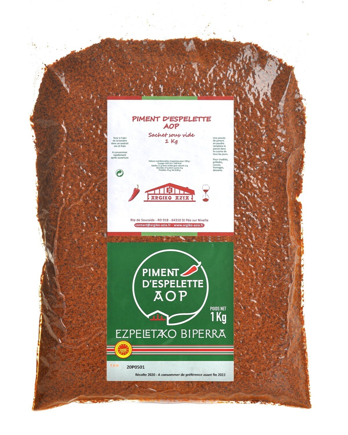 Piment d'Espelette AOP Sachet de 1Kg