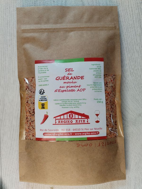 Sel de Guérande moulu au piment d'Espelette AOP Sel de Guérande moulu au piment d'Espelette AOP