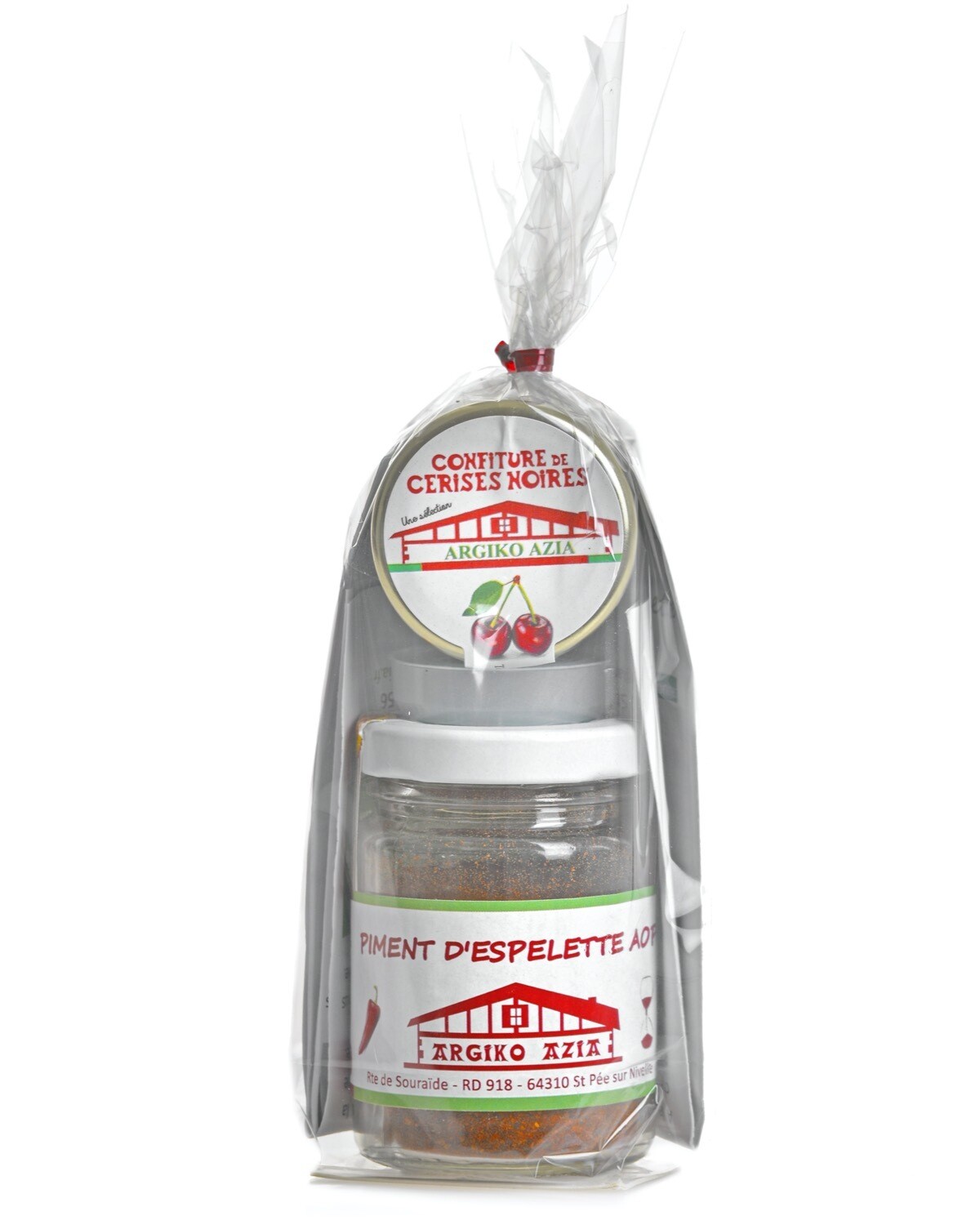 Piment d'Espelette AOP et confiture de cerises noires en coffret 