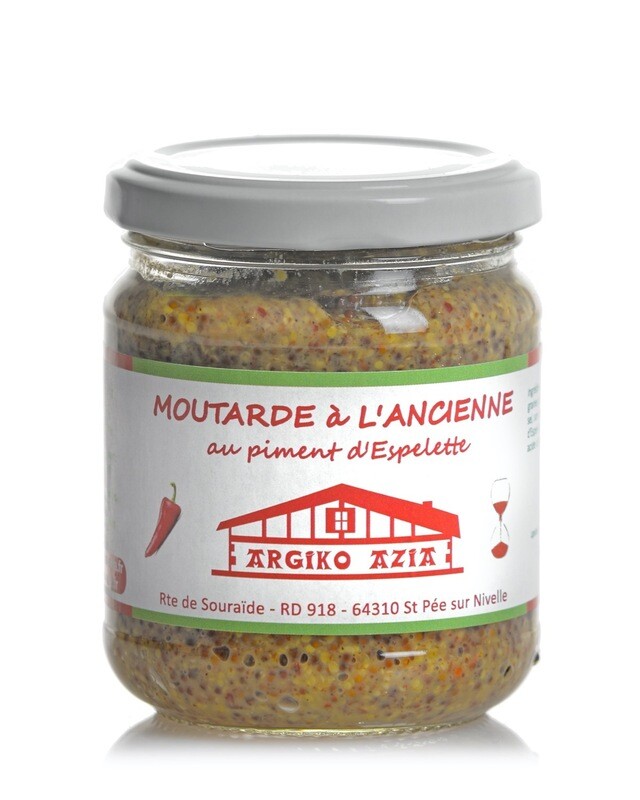 Moutarde à l'ancienne au piment d'Espelette AOP