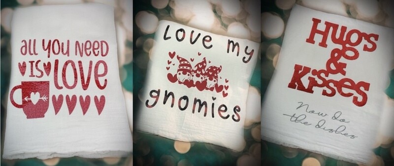 Valentine’s Day dish towels