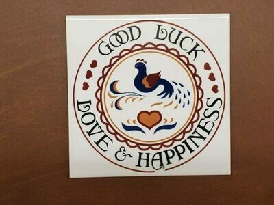 Hex Sign Good Luck, Love and Happiness tile