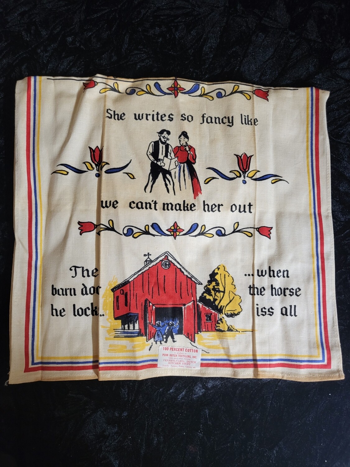 Vintage Pa Dutch kitchen tea towel