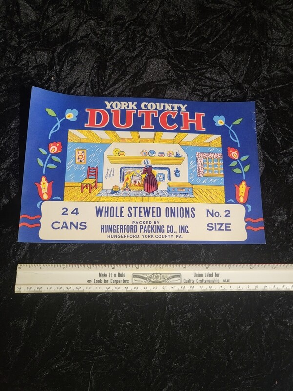 Vintage Pa Dutch can label