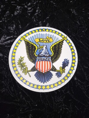 Vintage American Love Peace Eagle 8″ hex sign
