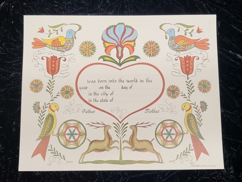 Vintage Child Birth Fraktur