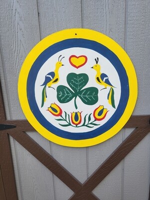 Vintage hand-painted Irish hex sign