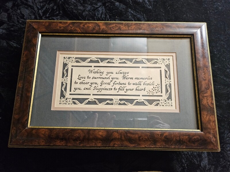 Vintage hand made Scherenschnitte folk art picture