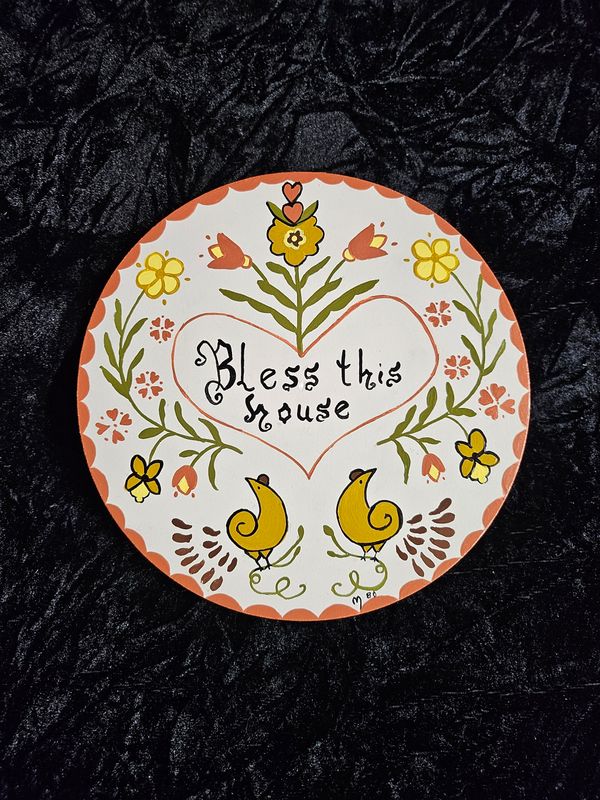 Handpainted vintage Bless this House