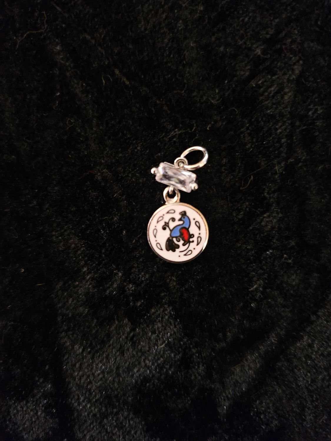  Distelfink enamel and Cubic Zirconia pendant 1