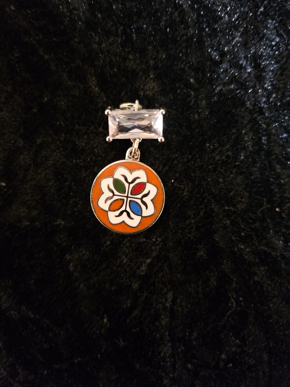 Friendship enamel and Cubic Zirconia pendant