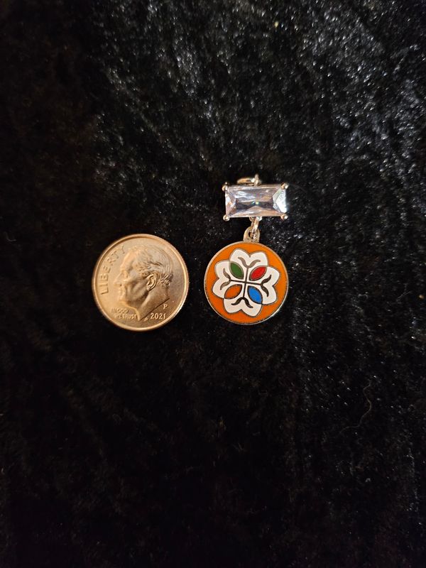 Friendship enamel and Cubic Zirconia pendant