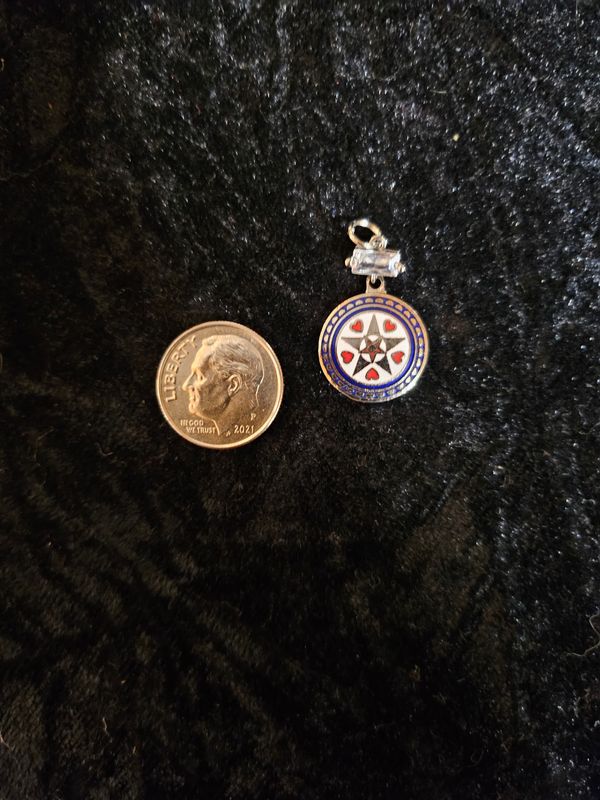 Vintage Lucky Stars enamel and Cubic Zirconia pendant