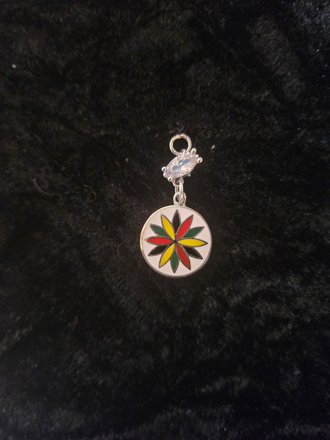 12 Point Rosette enamel pendent Zirconia pendant 2