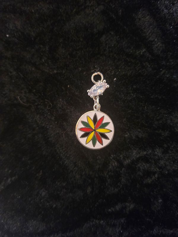 12 Point Rosette enamel pendent Zirconia pendant 2