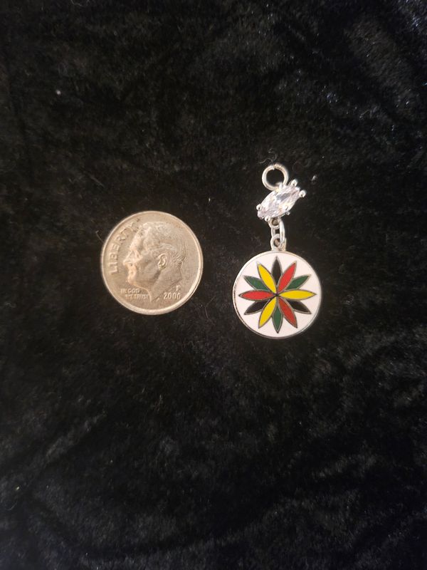 12 Point Rosette enamel pendent Zirconia pendant 2