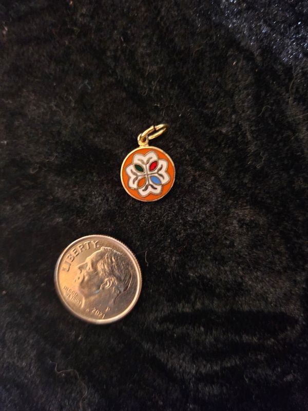 Vintage Enamel Friendship earring ( gold metal color)