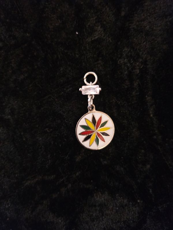 12 Point Rosette enamel and Zirconia pendant 3