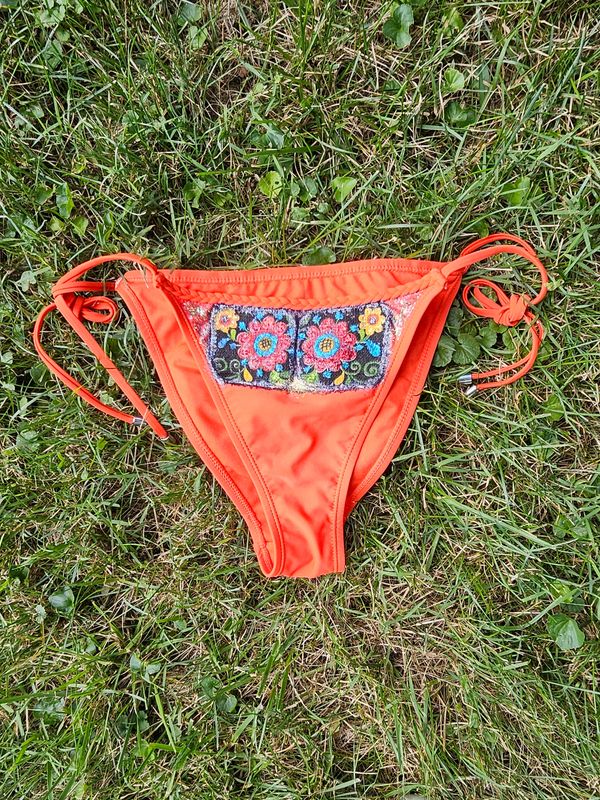 Pa Dutch orange tea towel bikini