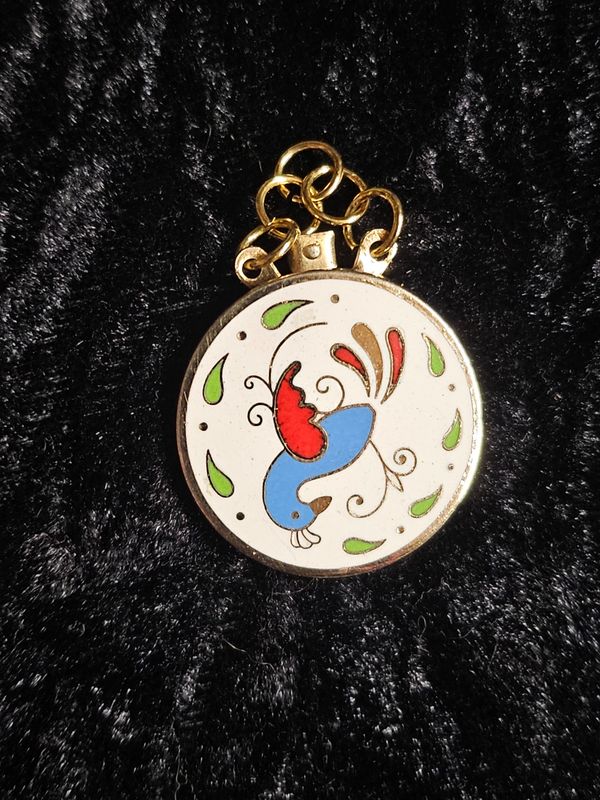 Vintage enamel Distelfink pendent 2