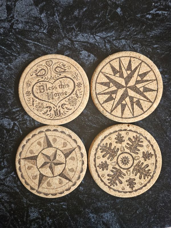 Cork hex sign coaster