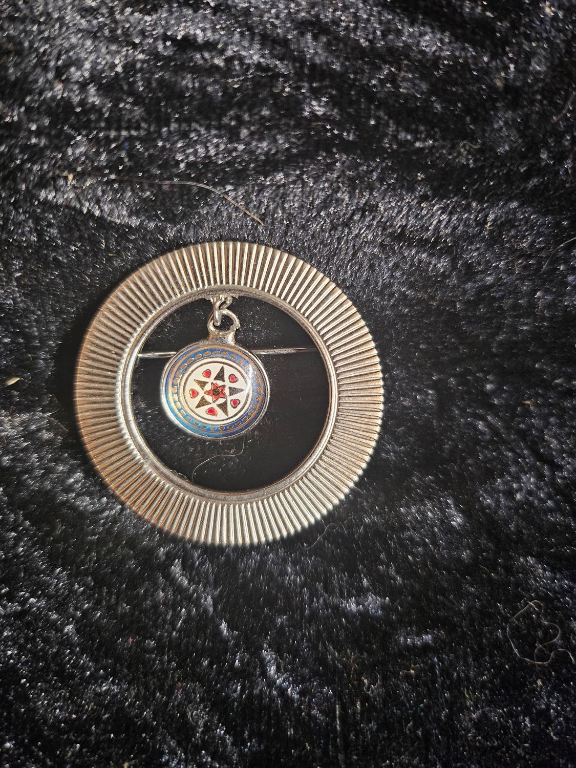 Vintage Lucky Stars hex sign pin