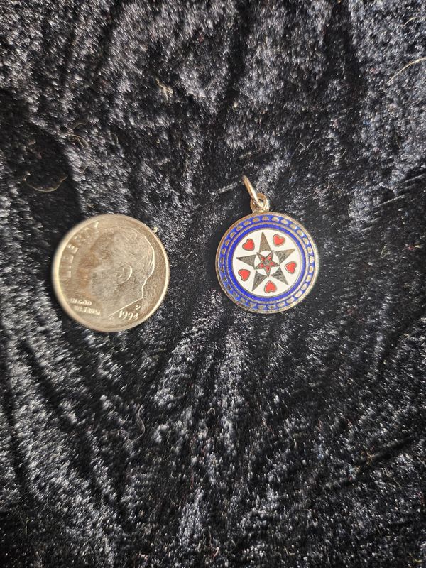 Vintage enamel Lucky Stars pendent