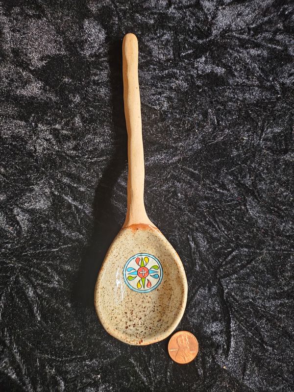 Clay decoration spoon W/ hex sign