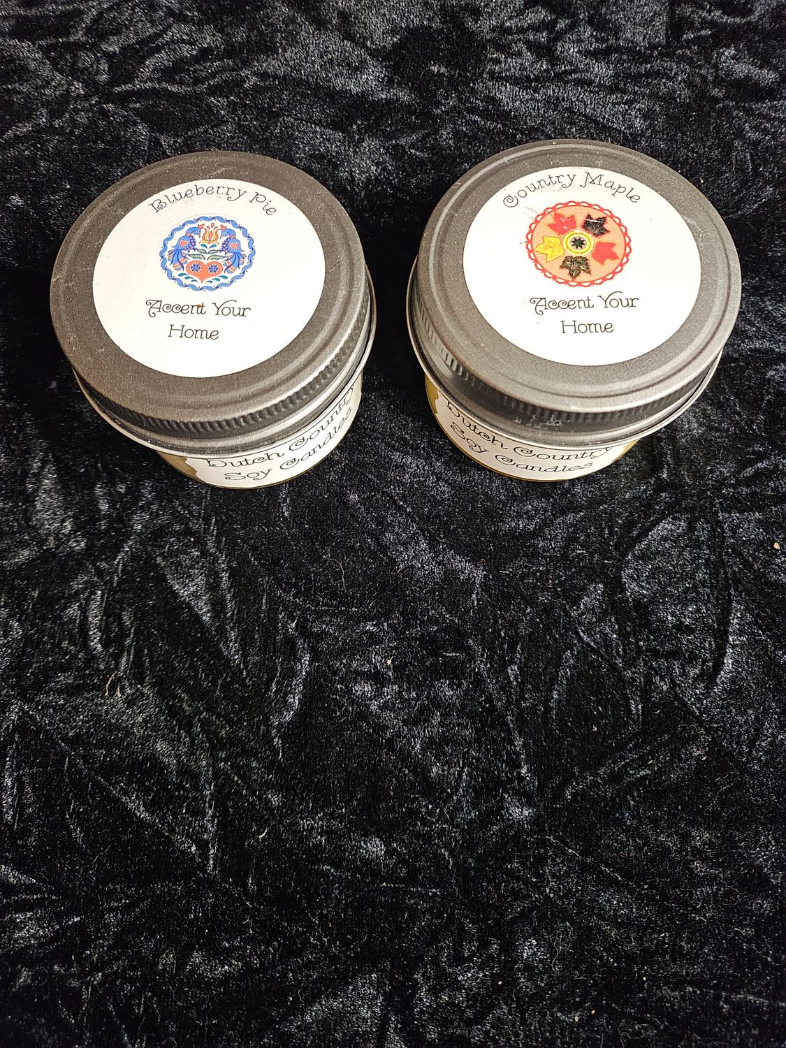 Hex sign decorated candle set