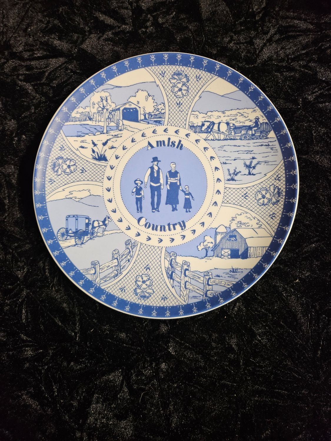 Vintage blue Amish plate