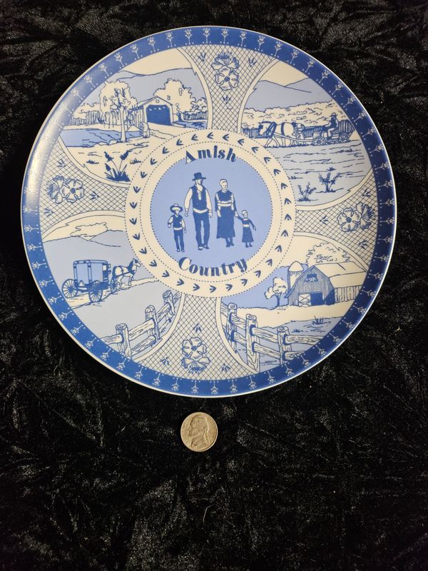 Vintage blue Amish plate