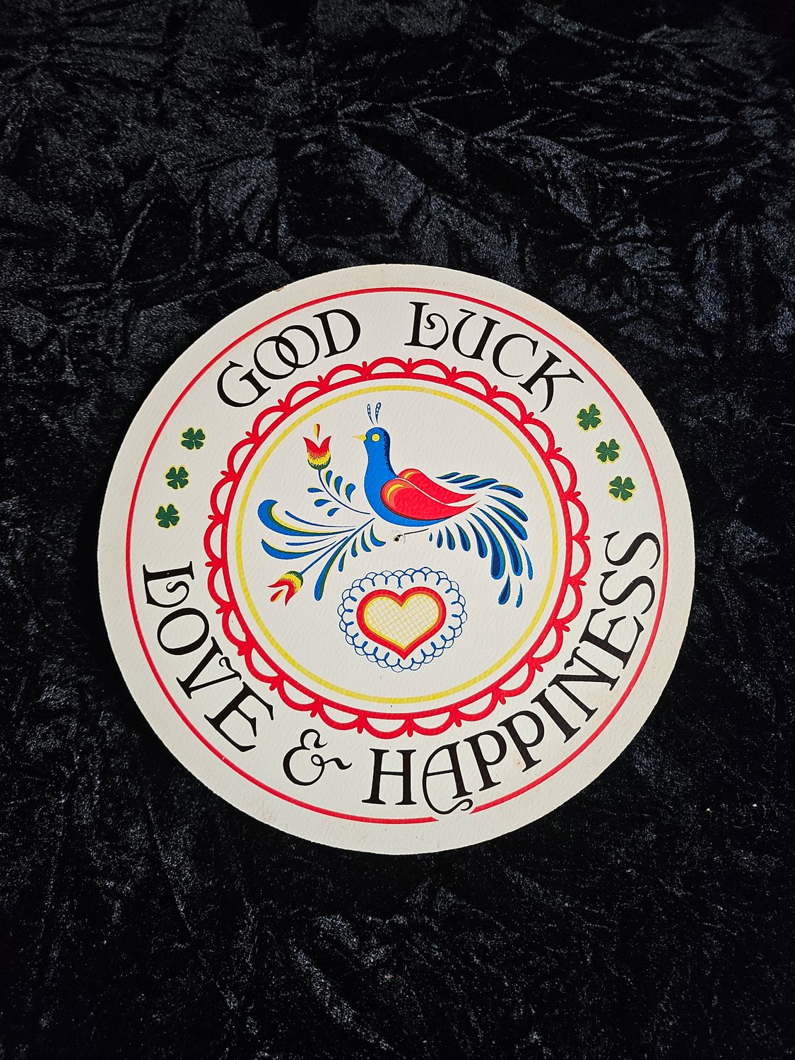 Vintage Good Luck Love and Happiness hex sign