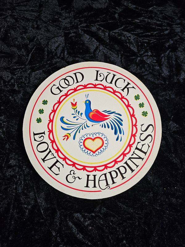 Vintage Good Luck Love and Happiness hex sign