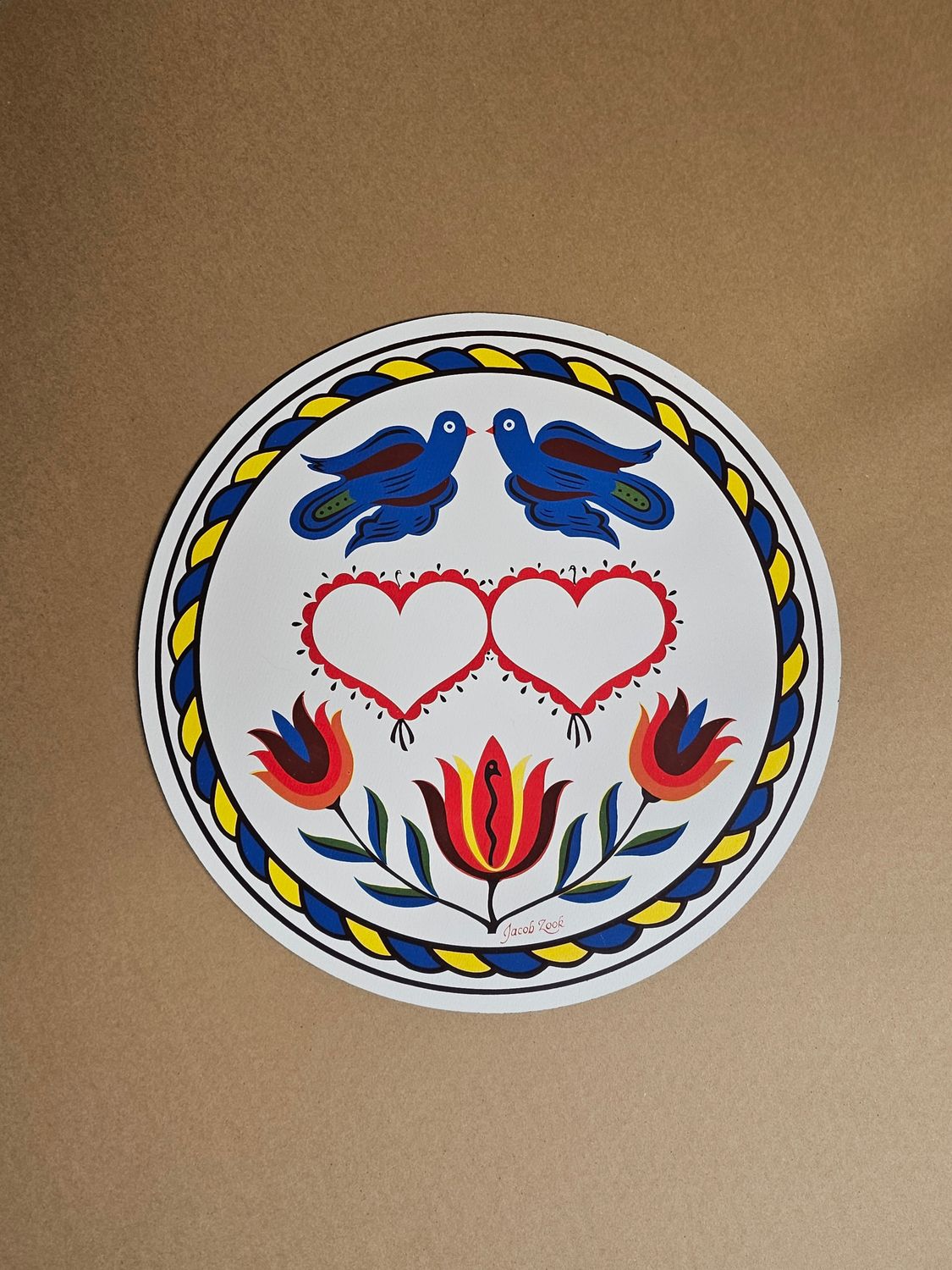 Vintage Marriage hex sign