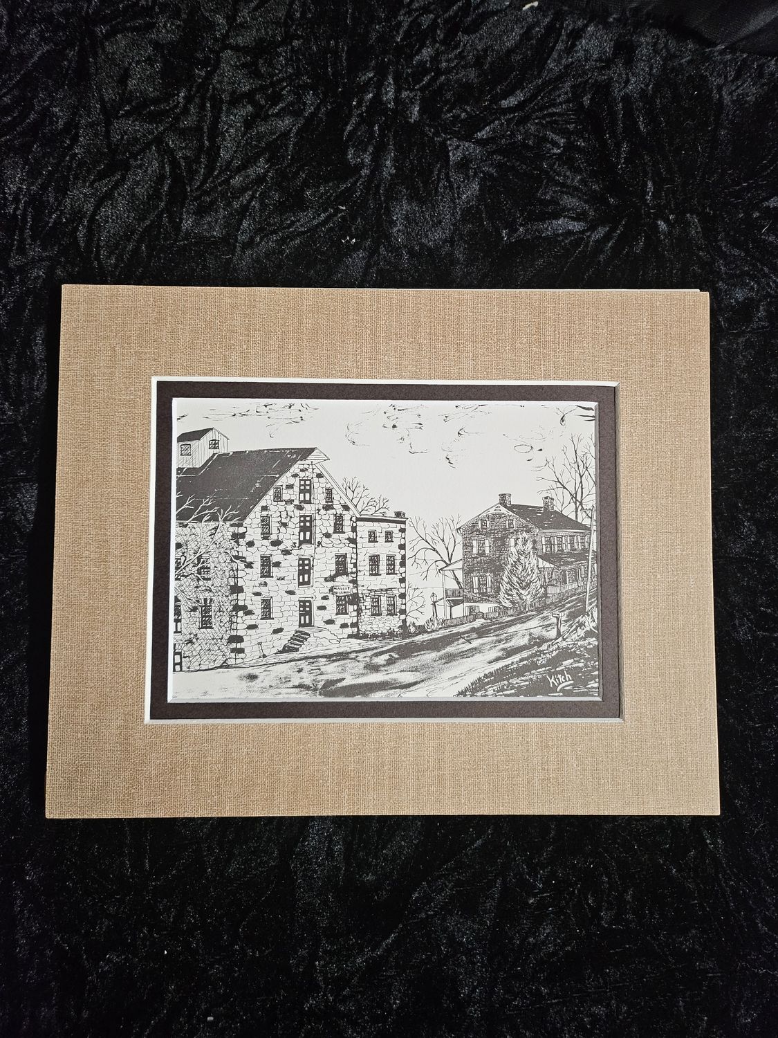 Vintage Pa Dutch art of old homes