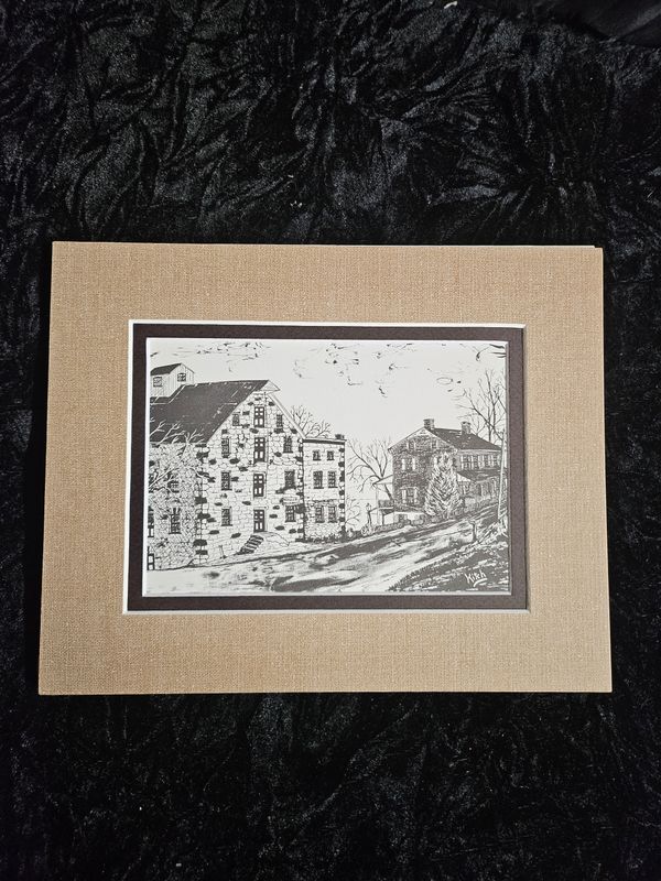 Vintage Pa Dutch art of old homes