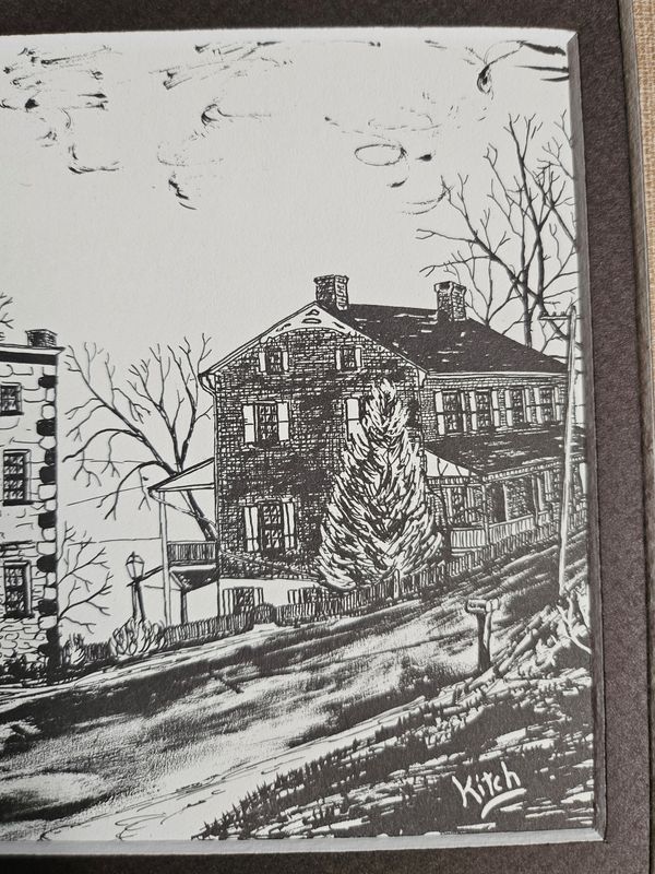 Vintage Pa Dutch art of old homes