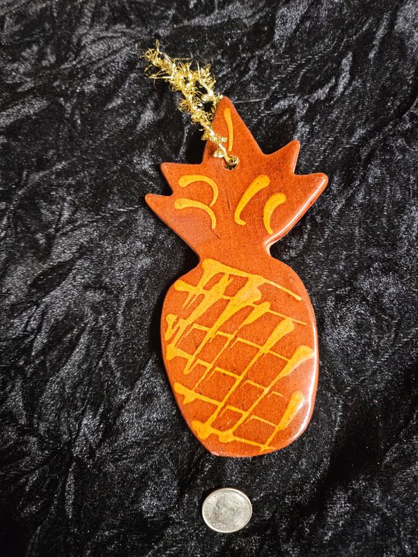 Pennsylvania Dutch Red Pottery ( Lucky Pineapple)