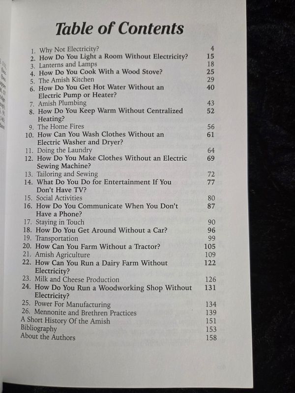 Amish book Living Without Electricity