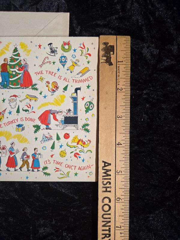 Vintage Pa Dutch and Amish Christmas Card 2