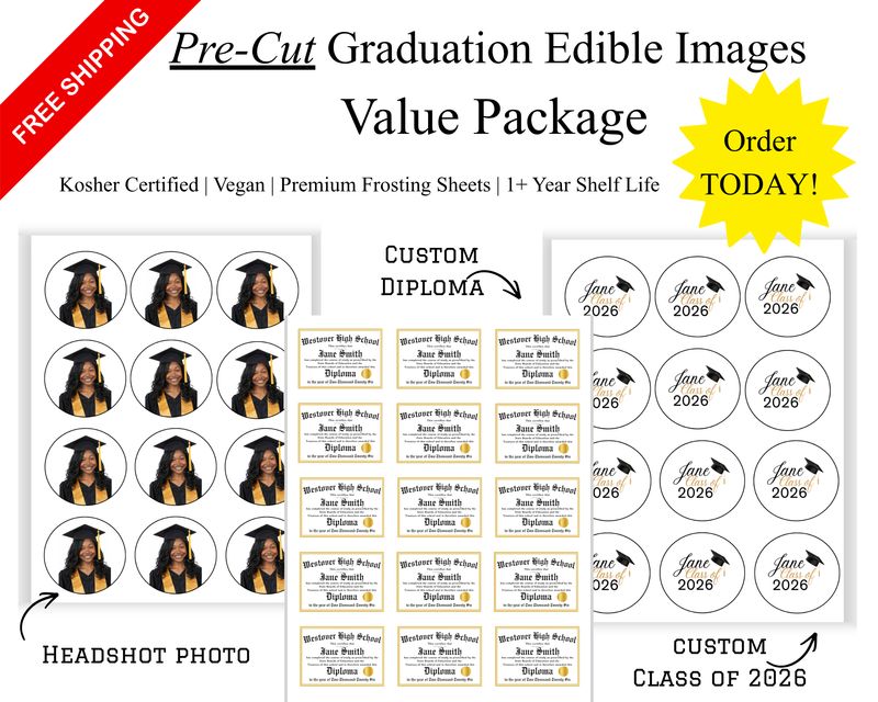 Edible Graduation Toppers Value Package