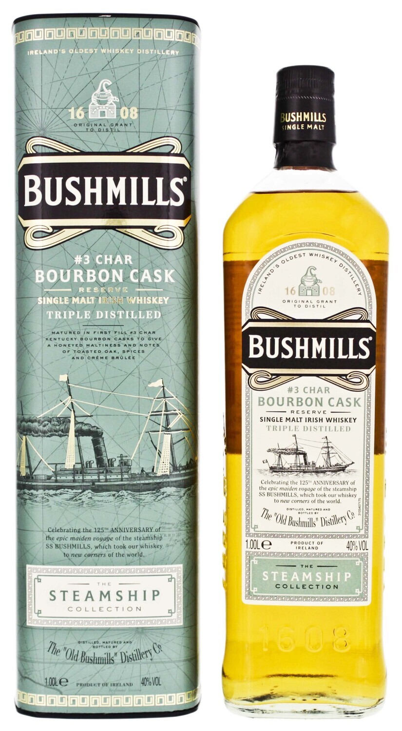 Bushmills The Steamship Collection 3 Char Bourbon Cask Reserve Single Malt Irish Whiskey