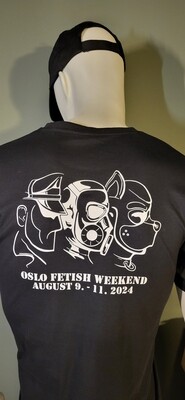 &quot;Oslo Fetish Weekend&quot; Logo T-Shirt black with white print