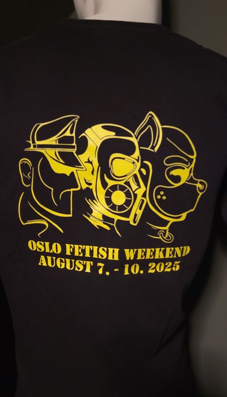 Oslo Fetish Weekend 2025 Logo T-Shirt black with yellow print