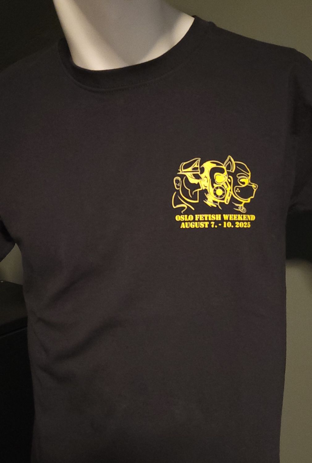 &quot;Oslo Fetish Weekend&quot; Logo T-Shirt black with yellow print