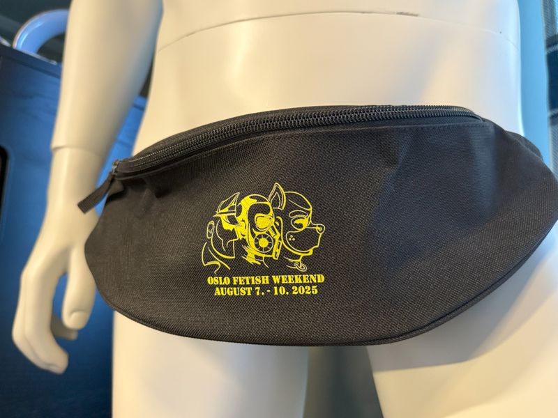 Oslo Fetish Weekend 2025 Logo Belt Bag black with yellow print