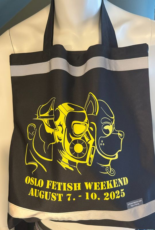 Oslo Fetish Weekend 2025 Logo Shopping Bag black with yellow print