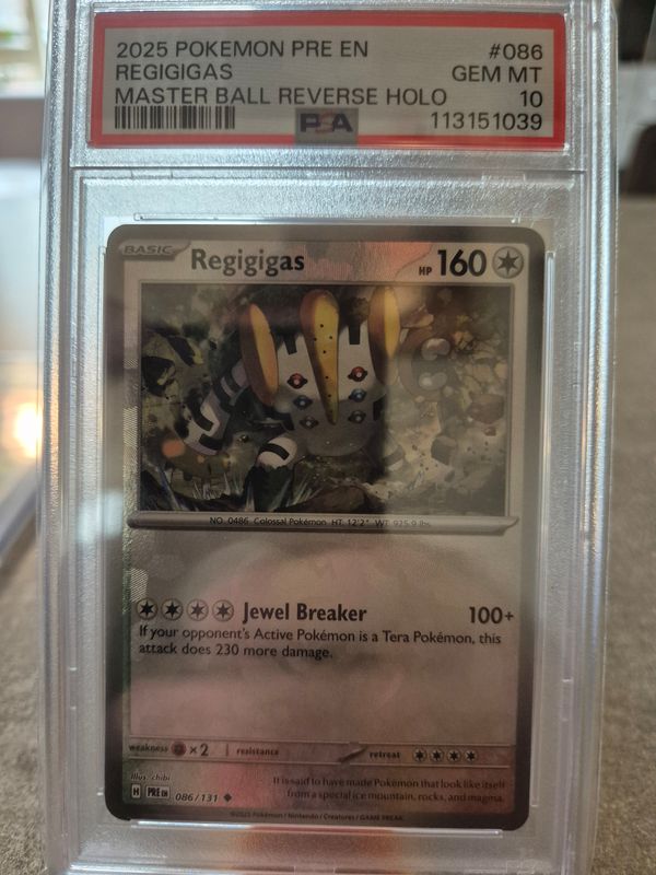 2025 pokémon PRE EN regigigas masterball psa10