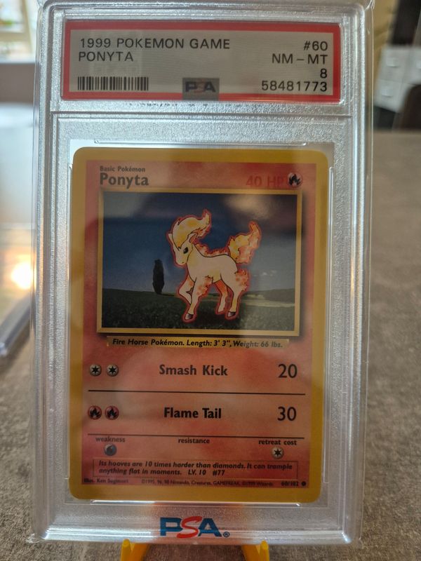 1999 pokémon game ponyta psa8