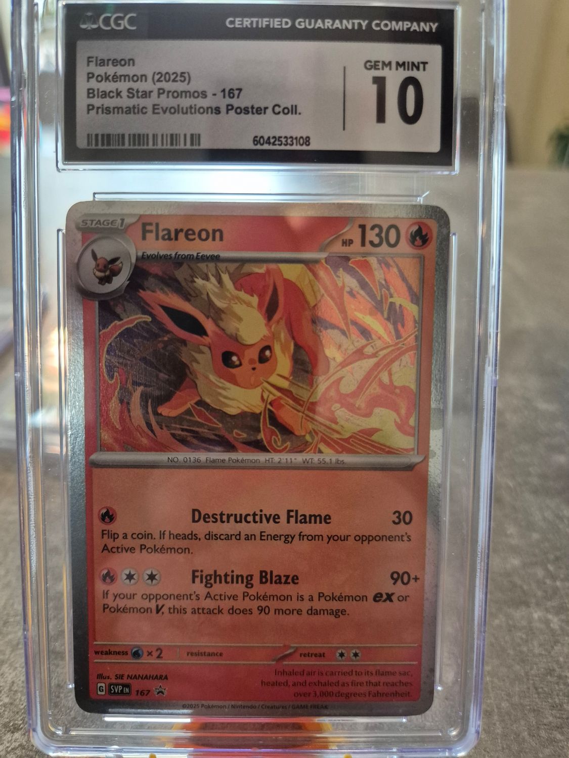 2025 pokémon flareon black star promo cgc 10